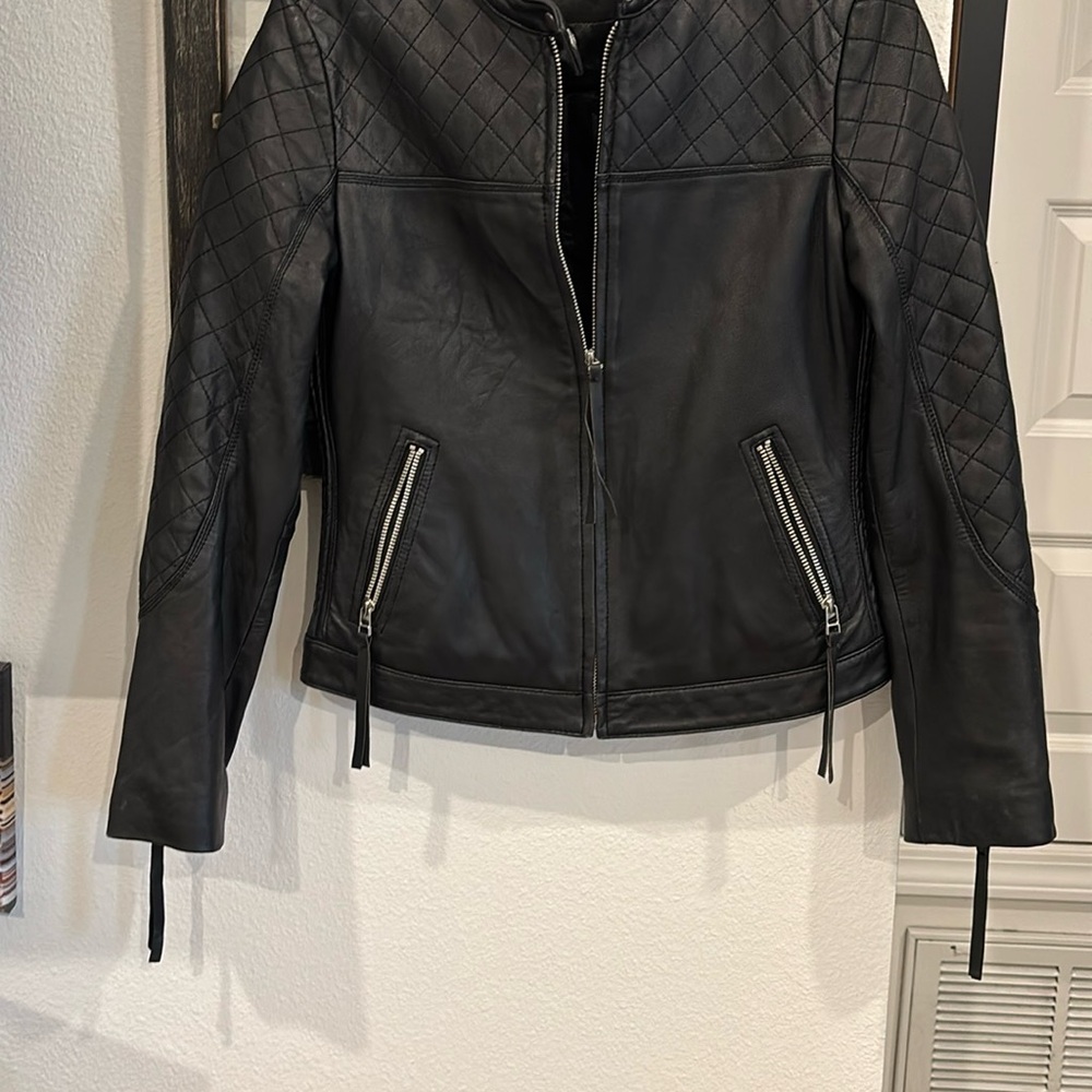 Black Quilted Leather Jacket